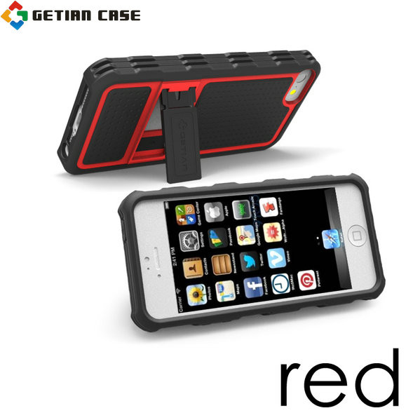 Hybrid TPU Cell Phone Case For Iphone 5 Bumper Cases, Stand Cell Phone Hard Case