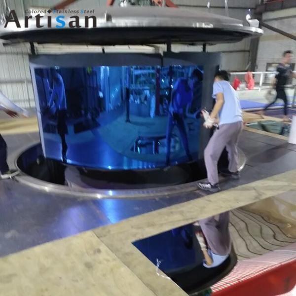 Panneau PVD en acier inoxydable à miroir bleu standard ASTM