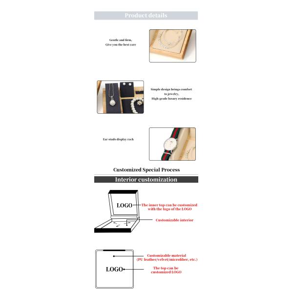 Multipurpose Wooden Luxury Jewelry Display Tray for Watch Pendant Ear Studs