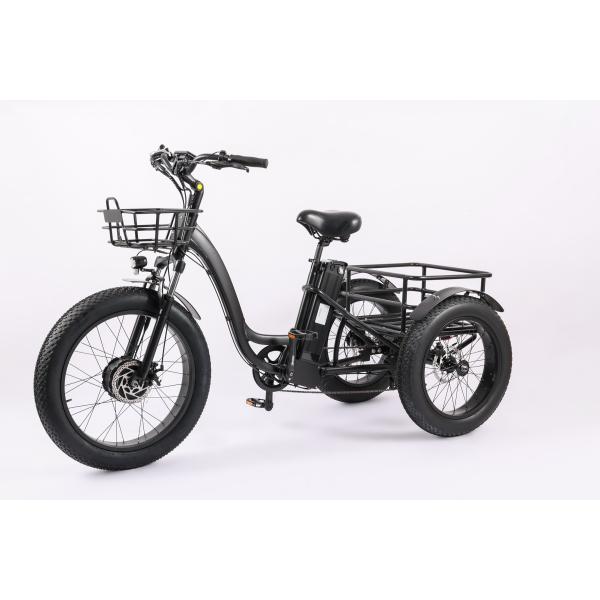 80km Range Electric Trike Papa Grande Fat Tire Cargo E-bike with 13Ah Battery Capacity