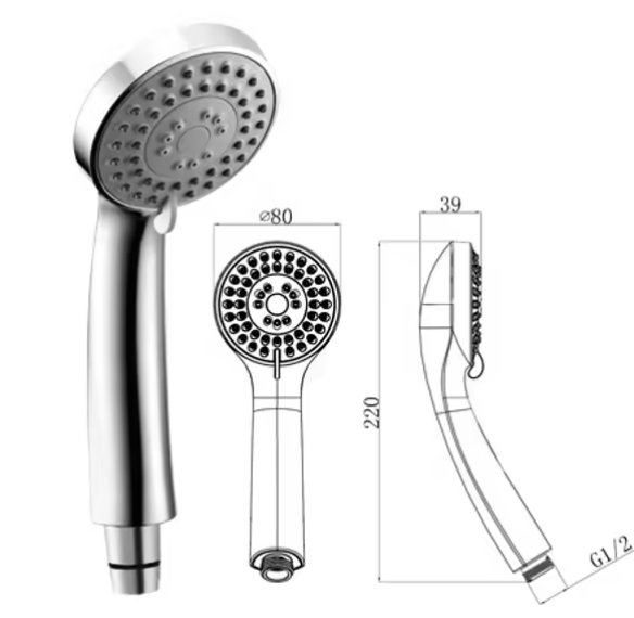 Exposed B S Faucet Without Slide Bar Plastic Rain Spa Jet Hand Shower Set Head Chrome