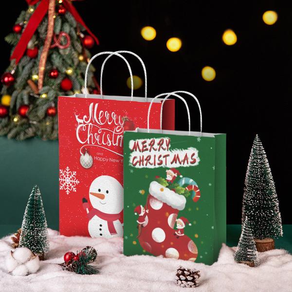 Wholesale Spot Goods Various Recycled Christmas Paper Bags of Different Designs