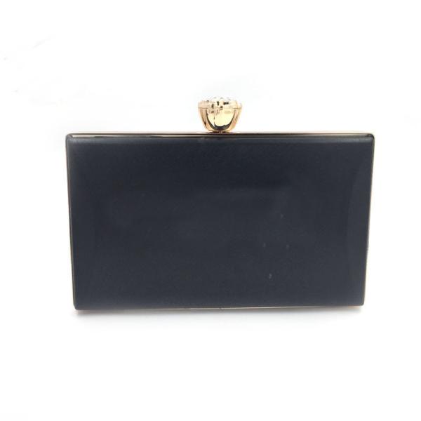 Square gold color clutch bag metal purse frame with plastic box