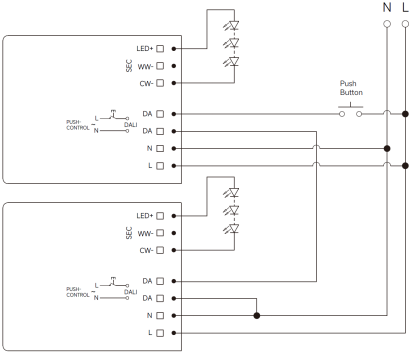36W NFC programmable DALI DT8 LED driver constant current 500ma to 1100ma output