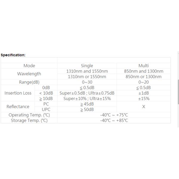 Hybrid LC Male To SC Female Fiber Optic Attenuator High Stability And High Reliability