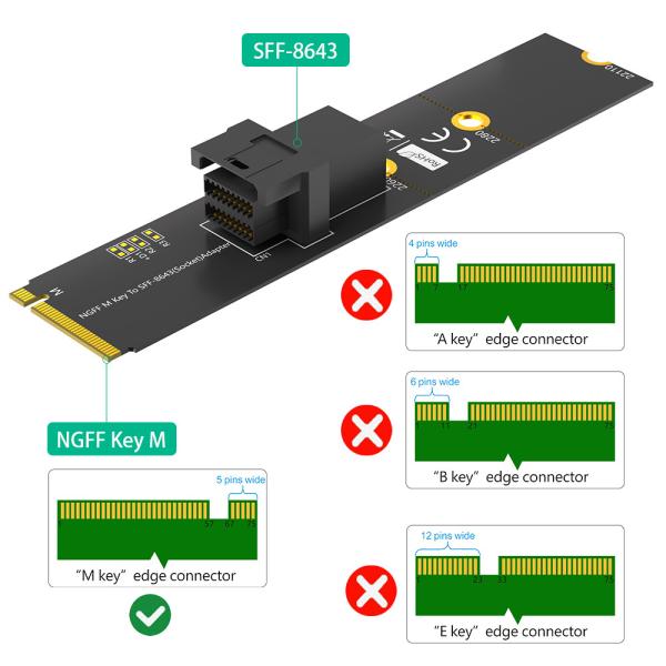 Модуль NVMe SSD M.2 с Mini SAS HD SFF-8643 адаптерным разъемом