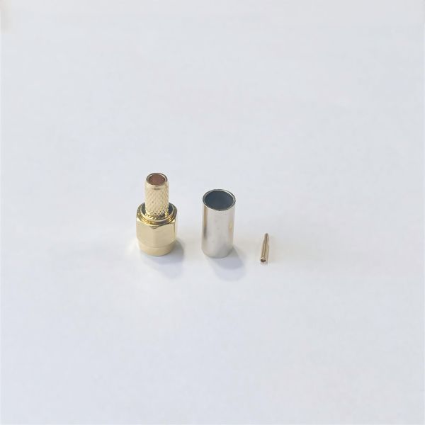 SMA Male Connector RF Connector DC-18GHz Gold-plated Brass PTFE Insulator for 086 Coaxial Cable