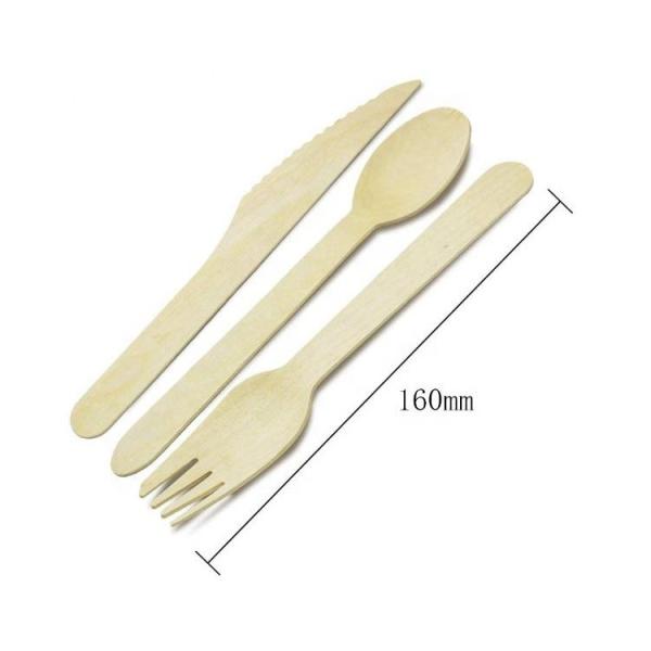 Printed Logo Disposable Cutlery Bag Wrap Wood Cutlery Set for Corporate Promotions