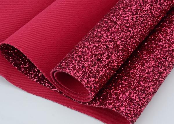 Synthetic PU Leather Material Glitter Upholstery Fabric Match Backing Color