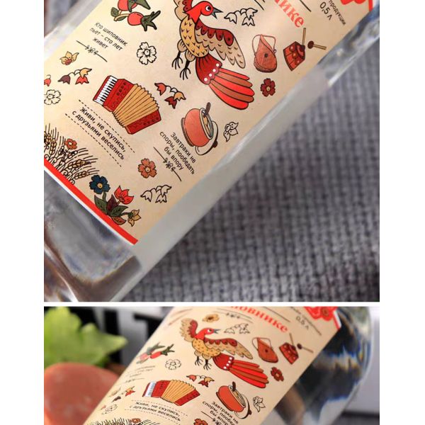 Eco Friendly Adhesive vinyl Vodka Wine Bottle Sticker Printing
