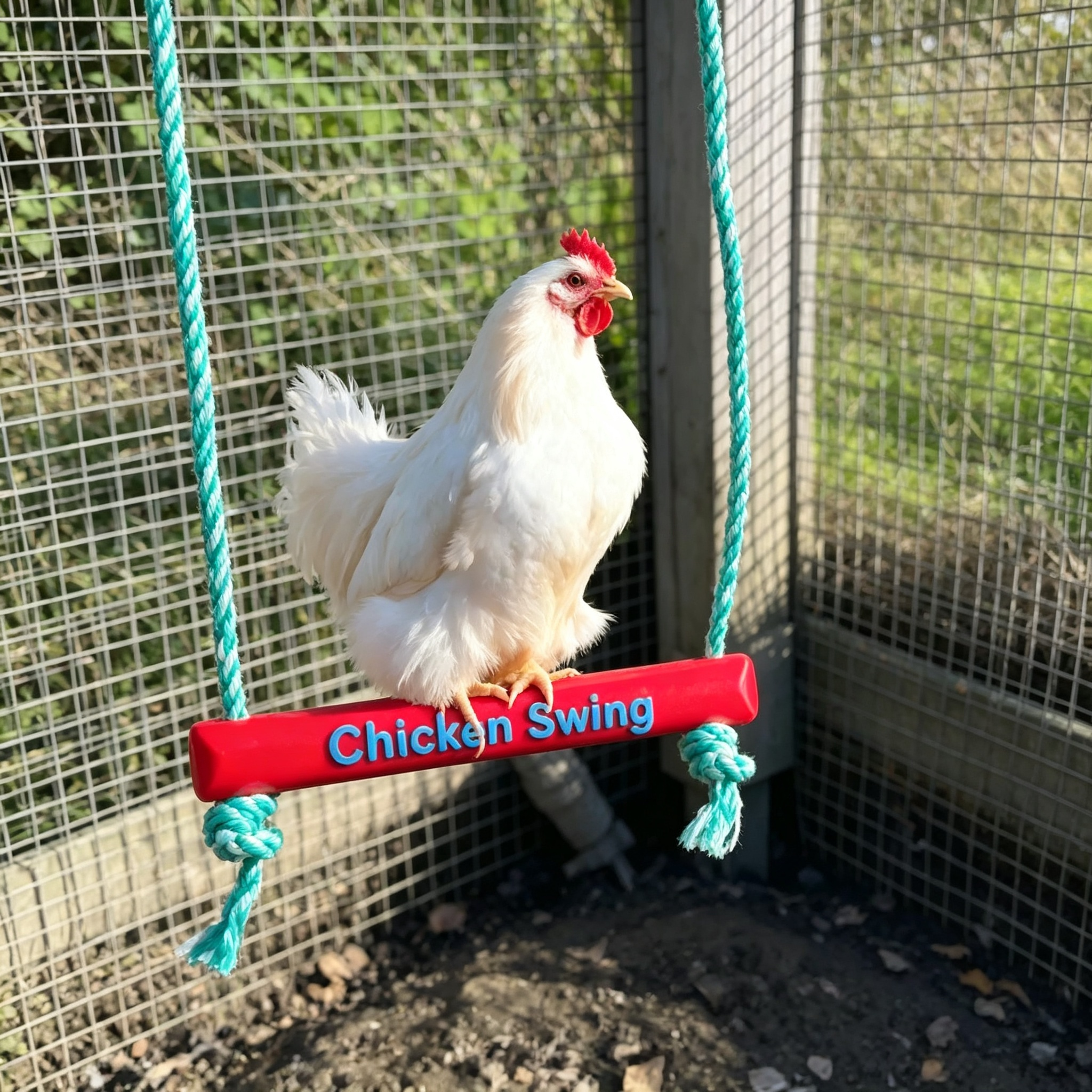 Non Slip Chicken Pet Accessories Adjustable Rope Swing Duck Poultry Entertainment
