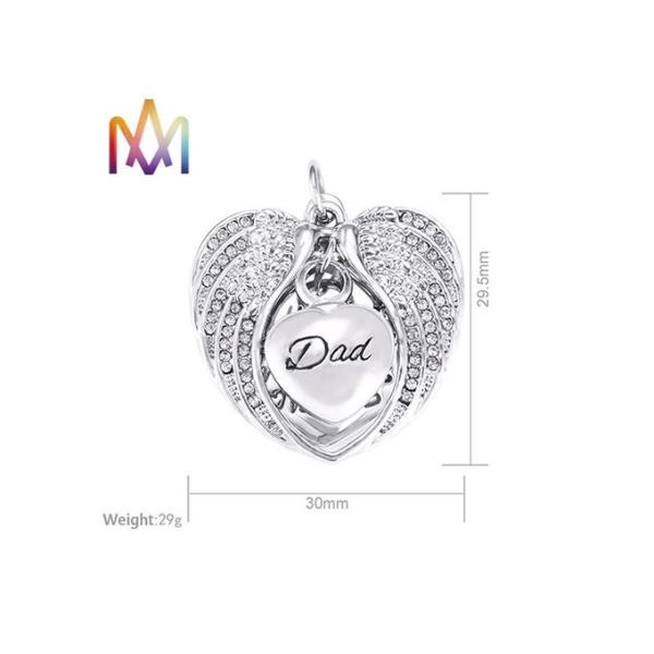 Подгонянное водоустойчивое неэтилированное ожерелье урны кремации сердца