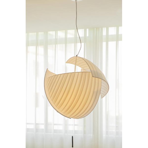 Nordic Fabric Cloth Irregular Molding Bud Pendant Light Wabi-sabi White Art Chandelier