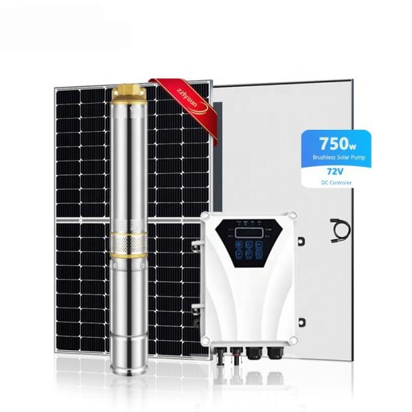 Cheap price list dc brushless submersible solar power dc72V 1hp 750Wsolar borehole deep well pump
