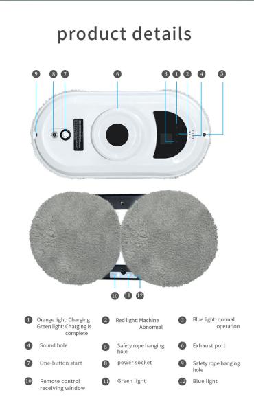 500mAh Battery Capacity Automatic Window Vacuum Cleaning Robot for Hi Rise Exterior