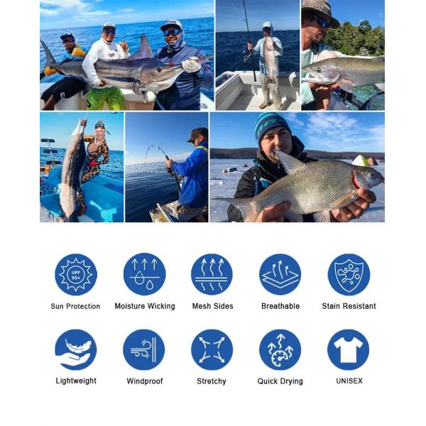 Unisex Practical Hooded Fishing Jersey , Polyester Tournament Fishing Apparel