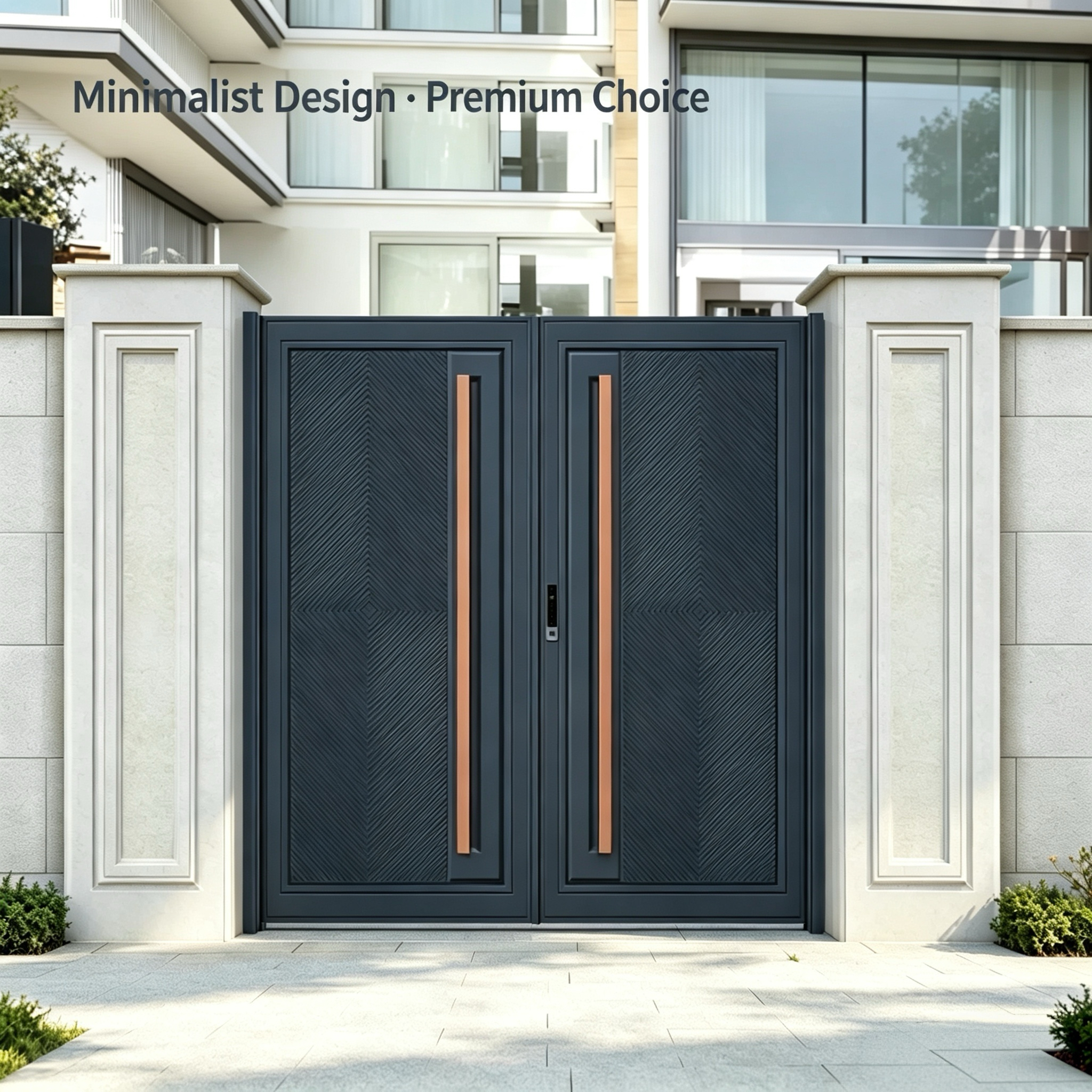 Electric Aluminum Courtyard Gate with Custom Size and 304 Stainless Steel Hardware for Villa Gardens