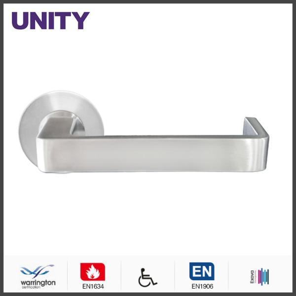 Stainless Steel Fire Door Lever Handle EN1906 and EN1634 Satin Finish