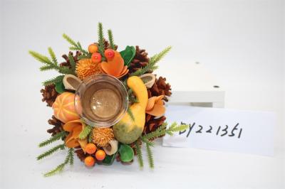 New Style Wholesales Pine Cone Xmas Candle Holder Artificial Table Christmas Candle Holder Decoration