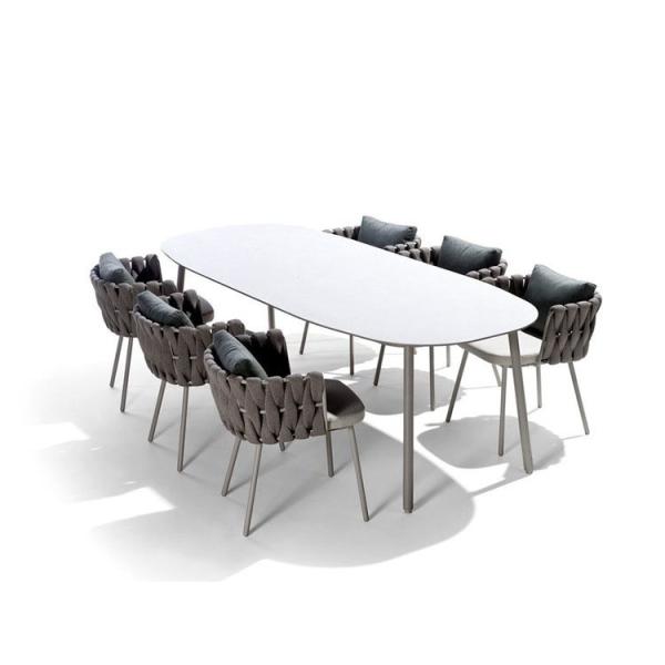 Nordic Outdoor Table Chair Combination Garden Rattan Simple Ribbon Chair Furniture
