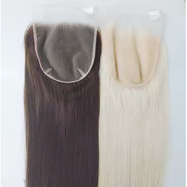 Stock Color Brown Blonde French Lace Closure Transparent Lace Frontal 6X6 Lace Closure Direct Factory Prices