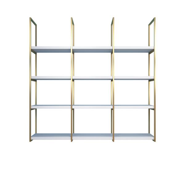 Gold Stainless Steel Shelf Rack Commercial Shop Bags Display Use