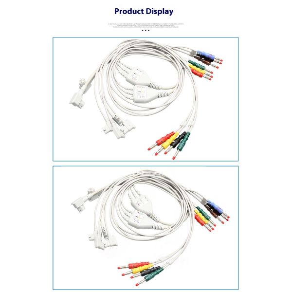 10-Lead 4.0 Banana Plug ECG Lead Wires Medical Consumables Compatible with TC30 TC50 TC70 Machines