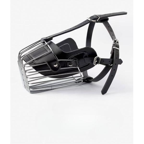 Metal and Leather Durable Basket Dog Muzzle for Large Dogs Anti-Biting