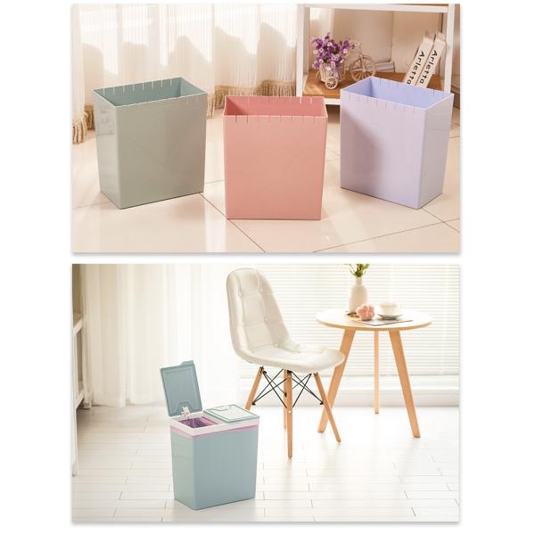 Structure Open Top Household Kitchen Dry and Wet Classified Plastic Trash Can With Lid