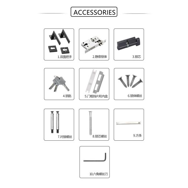 Ручка двери Mortise сплава цинка установила замок спальни 58mm крытый