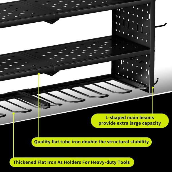 Большой 8 сверлодержатель на стену с 2 боковыми досками для сверлильников Склад для организации гаража, полки для батарей