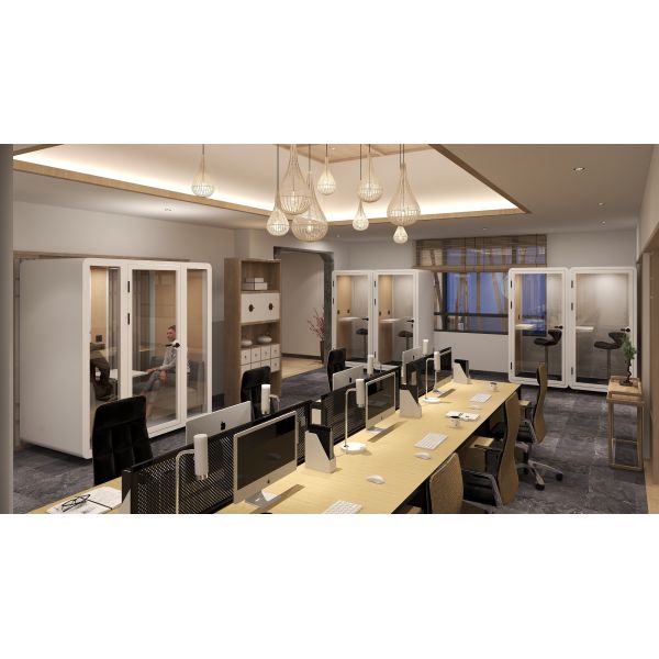 Cabine vitrée insonorisée avec performance acoustique STC35dB (±5dB)/RT0.25S, installation rapide et conception mobile pour bureaux et maisons