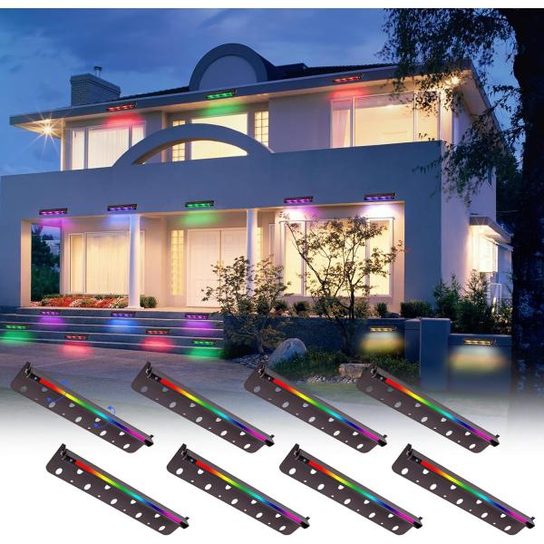 3W RGB BLE Mesh Outdoor Step Lights Wall Mounted Light With Motion Sensor