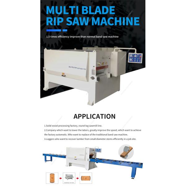 77KW MJF142-1750 2250 Multi Rip Saw Machine for Wood Blade Saw Mill Log Multiple Ripsaw