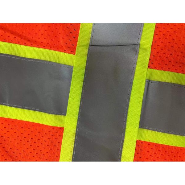Одежды жилета безопасности видимости мотоцикла карманы высокой оранжевой оптовые Multi