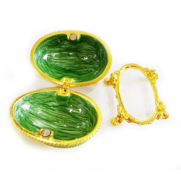 Crystal Easter Faberge Egg Jewelry Box Earrings Russian Trinkets Case Easter Gifts Collectible Figurines Creative Gifts