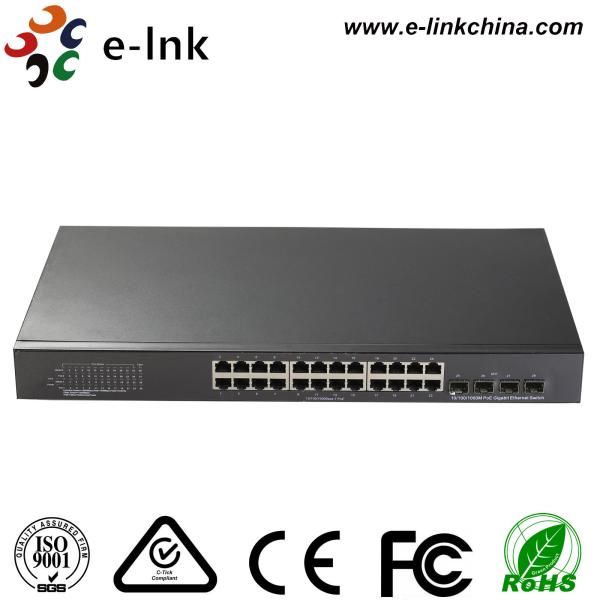 24 Posts Poe Network Switch 10 / 100 / 1000 Base -T 4 X 1000 Base -SFP Managed
