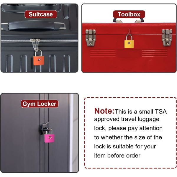 TSA Brass Luggage Locks with Keys Anti-Theft Padlock RARLUX Model TSA9020 for Suitcases Gym Lockers Laptop Bags Travel Etc