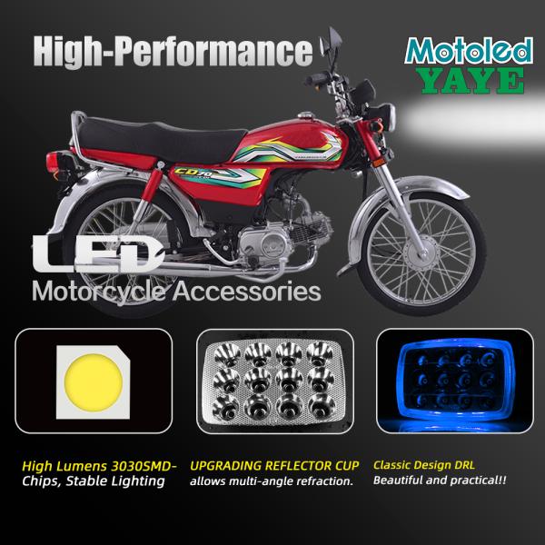 CD70 CG125 Farol LED de motocicleta de alta condutividade térmica Alumínio Casamento 12 lâmpada