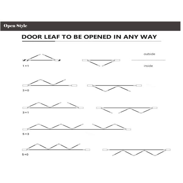 Anodized White Aluminium Bifold Doors , Two Side Open Door Hollow Glazed