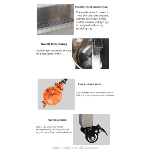 80 KG Electromagnetic Heating Corn/Rice Popcorn Processing Machine for and Efficiency