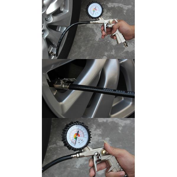 Aluminum Auto Tire Air Inflating Gun Digital Tire Pressure Gauge 200 PSI Max Pressure