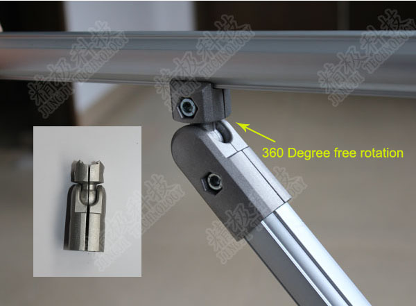 360 градусов Диекаст алюминиевые соединения трубопровода для верстака производственной линии и алюминия