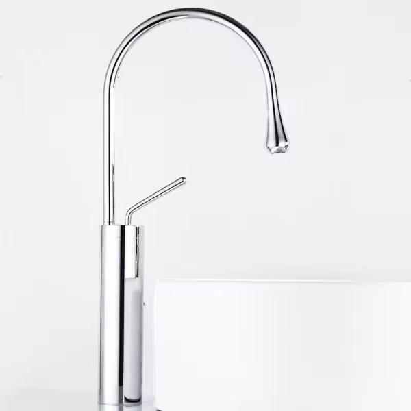 Luxury Single Handle Bathroom Faucet Mixer by Lizhen Hwa Design for Modern Wash Basin