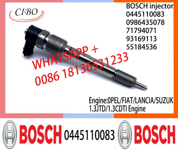 Injetor comum 0445110083 do trilho de BOSCH 0986435078 55192495 71791255 71794071 93169113 para 0PEL/FIAT/LANCIA/SUZUKI 1.3JTD