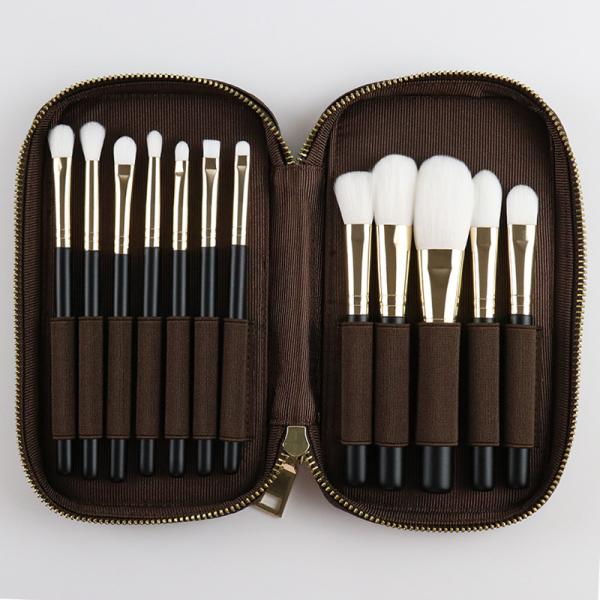 Professional Travel Makeup Brush Set 12pcs With Classic Portable Cosmetic Bag