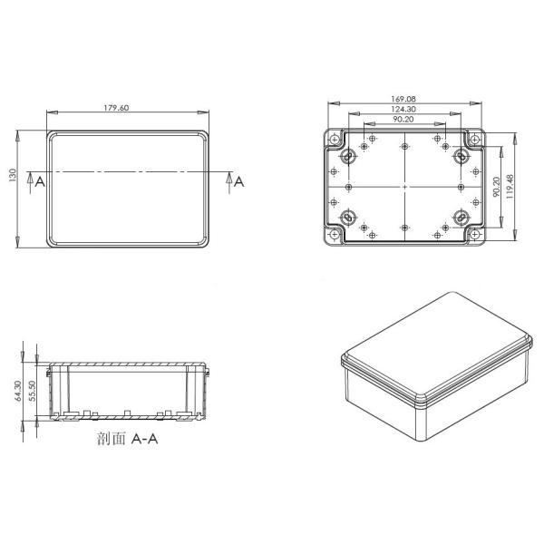 180x130x60mm plastic box for electronics equipment enclosures suppliers