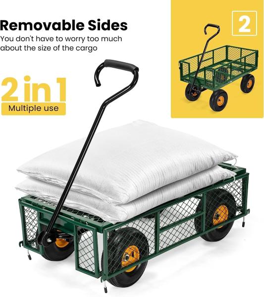 Outdoor Garden Heavy Duty Utility Portable Large Capacity Camping Collapsible Wagon Cart With All-Terrain Wheels