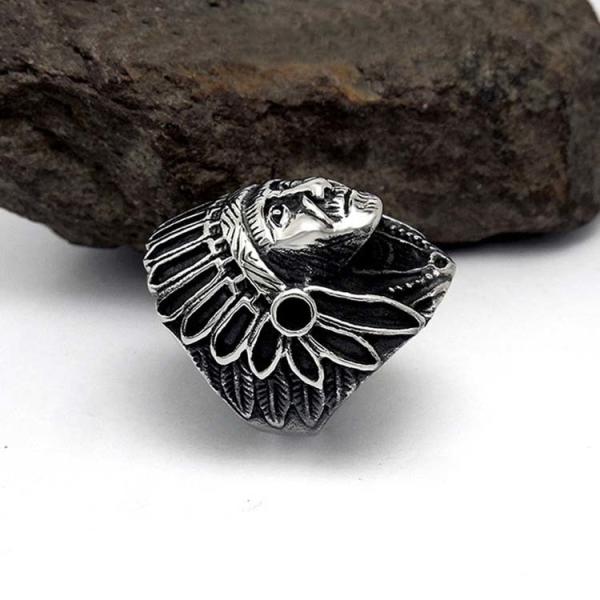 Vintage Old Titanium Stainless Steel Men's Ring Engrave Indian (SA387)