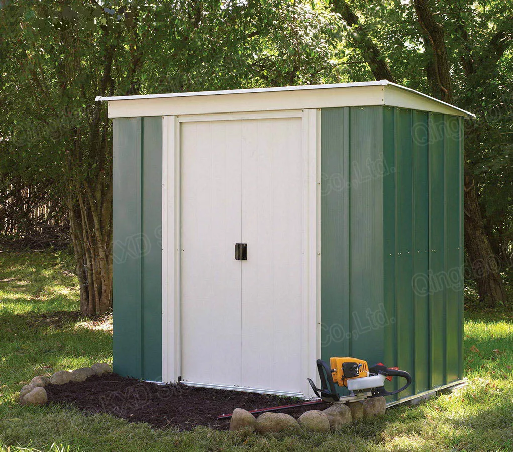 Backyard Lawn Outdoor Storage Steel Garden Shed With Sliding Door
